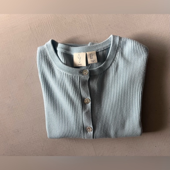 NWT JOIE V-Neck Ribbed Cardigan in 100% Merino Wool - Picture 11 of 11